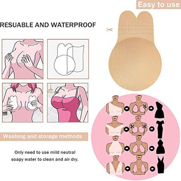 Bunny Shaped Push Up Strapless Invisible Reusable Bra - Perk Me Up